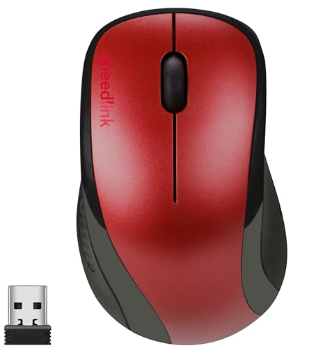 Speedlink KAPPA Mouse wireless - leichte USB Maus kabellos mit 2.4G USB-Empfänger, PC Maus ohne Kabel für PC, Laptop und Notebook, Büro, Office, 1200dpi, rot Bild 1