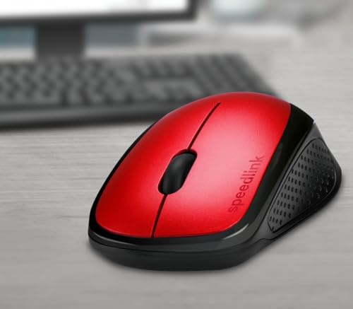 Speedlink KAPPA Mouse wireless - leichte USB Maus kabellos mit 2.4G USB-Empfänger, PC Maus ohne Kabel für PC, Laptop und Notebook, Büro, Office, 1200dpi, rot Bild 3