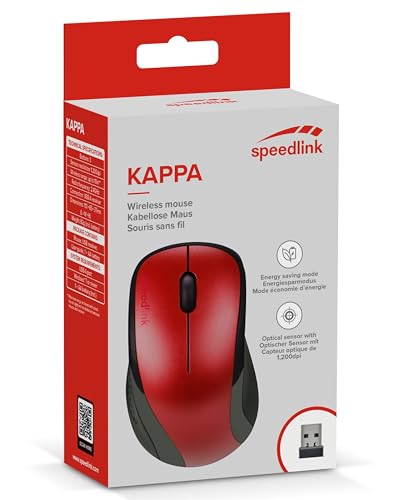 Speedlink KAPPA Mouse wireless - leichte USB Maus kabellos mit 2.4G USB-Empfänger, PC Maus ohne Kabel für PC, Laptop und Notebook, Büro, Office, 1200dpi, rot Bild 4