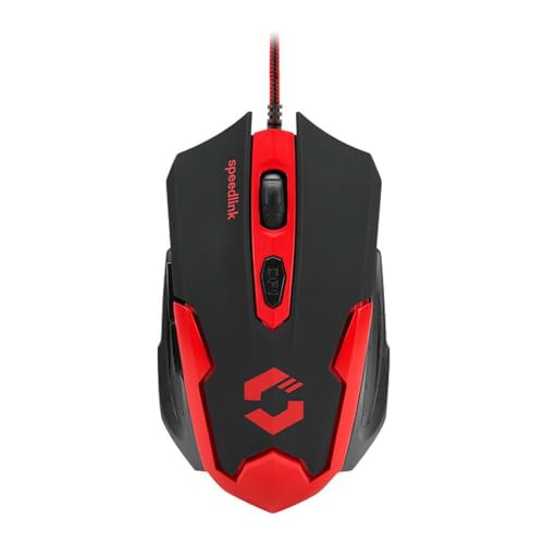 Speedlink XITO Gaming Mouse - 5 Tasten Maus für Büro, Home Office, mit dpi-Swtich bis zu 3200 dpi, Gummierte Oberfläche, Rutschfest, für PC, Notebook, Laptop, schwarz-rot Bild 1
