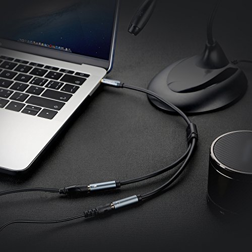 MillSO Combo Audio Adapter - 3.5mm Y Splitter für PC Gaming Kophörer (2x3 Pole Buchse auf 1x4 Pole Stecker) Klinke Headset Adapter für Xbox One, PS4, Smartphones und Laptop Bild 3