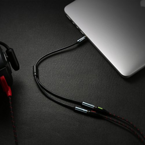 MillSO Combo Audio Adapter - 3.5mm Y Splitter für PC Gaming Kophörer (2x3 Pole Buchse auf 1x4 Pole Stecker) Klinke Headset Adapter für Xbox One, PS4, Smartphones und Laptop Bild 7