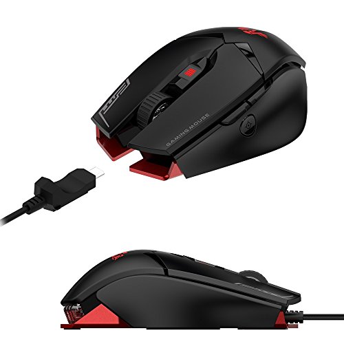 Rii Gaming M01 Laser - Programmierbare Gaming Maus, 12.000 DPI, 16.8 Millionen Farben LED Hintergrundbeleuchtung, professionell, verkabelt Bild 2