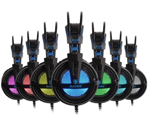 Locust Plus PC Gaming Headset SA-904 Virtual 7.1 Surround Sound und RGB Licht auf Ohrmuscheln Bild 6