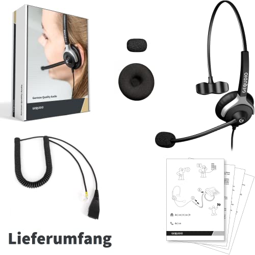 GEQUDIO Headset für GX- und GZ-Serie kompatibel für GX5+ GX7+ GZ-2 GZ-6 GZ-8, Poly/Polycom und Gigaset-RJ Telefon - inklusive RJ Kabel - Kopfhörer & Mikrofon mit Ersatz Polster - 60g leicht (1-Ohr) Bild 6