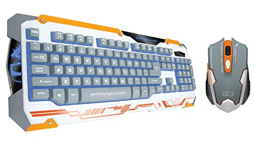 Dragonwar Sencaic Combo LED Gaming Mouse 3200 DPI / 6 Buttons + Backlight Semi Mechanical Gaming Keyboard White QWERTY with 8 programmable Keys and numpad Bild 1
