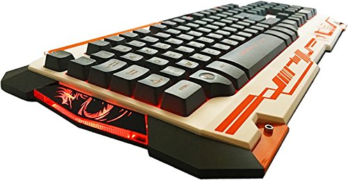 Dragonwar Sencaic Combo LED Gaming Mouse 3200 DPI / 6 Buttons + Backlight Semi Mechanical Gaming Keyboard White QWERTY with 8 programmable Keys and numpad Bild 4