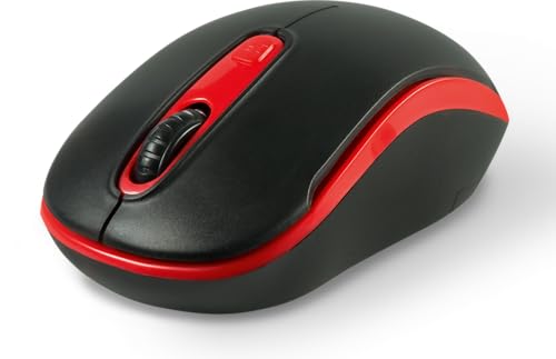 Speedlink CEPTICA Mouse Wireless - kleine Maus ohne Kabel, PC Maus kabellos für Notebook und Laptop, leicht, 2.4G USB Nano-Empfänger, dpi-Schalter bis 1600 dpi, schwarz-rot Bild 2