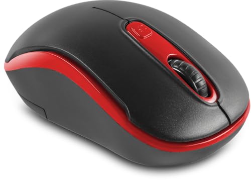 Speedlink CEPTICA Mouse Wireless - kleine Maus ohne Kabel, PC Maus kabellos für Notebook und Laptop, leicht, 2.4G USB Nano-Empfänger, dpi-Schalter bis 1600 dpi, schwarz-rot Bild 3