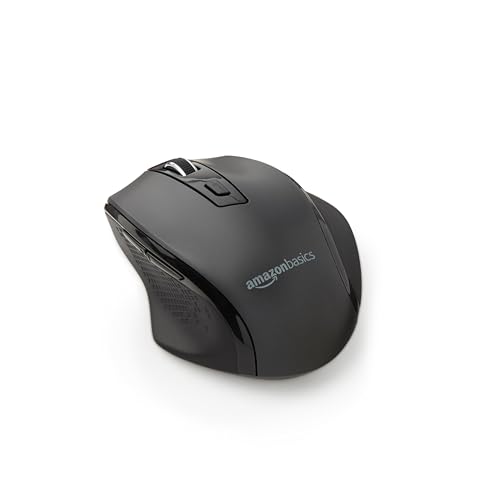 Amazon Basics Ergonomische kabellose USB Maus - DPI einstellbar - Schwarz Bild 1