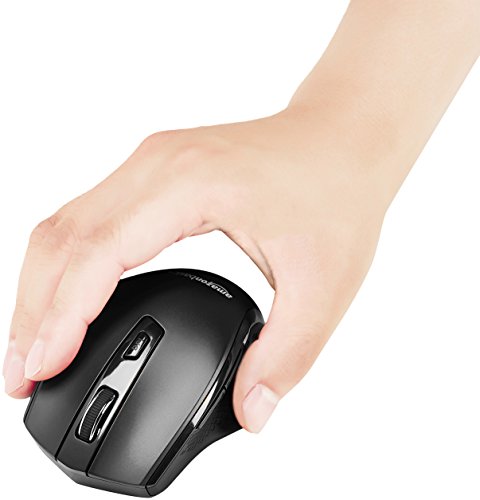 Amazon Basics Ergonomische kabellose USB Maus - DPI einstellbar - Schwarz Bild 6