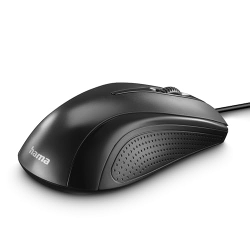 Hama Computermaus mit Kabel (Maus mit 3 Tasten für PC, Laptop oder Notebook, geeignet für Rechts- und Linkshänder, 1000 DPI, Betriebssysteme: Windows 11/10/8/7/Vista/XP, MAC OS 10.10 oder höher) Bild 3