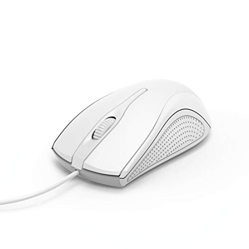 Hama Computermaus mit Kabel (Maus mit 3 Tasten für PC, Laptop und Notebook, geeignet für Rechts- und Linkshänder, 1000 dpi, Betriebssysteme: Windows 11/10/8/7/Vista/XP, MAC OS 10.10 oder höher) weiß Bild 1