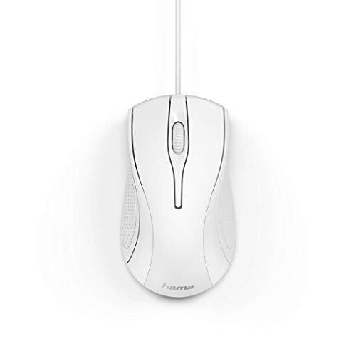 Hama Computermaus mit Kabel (Maus mit 3 Tasten für PC, Laptop und Notebook, geeignet für Rechts- und Linkshänder, 1000 dpi, Betriebssysteme: Windows 11/10/8/7/Vista/XP, MAC OS 10.10 oder höher) weiß Bild 2