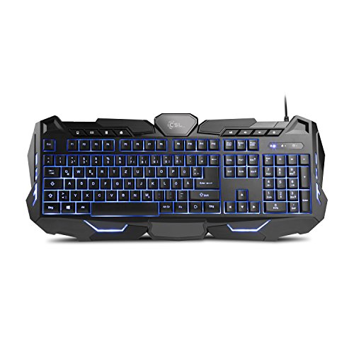 CSL Morpheus - Gaming Tastatur & Maus Set | LED-Beleuchtung | RGB | schwarz | QWERTZ-Tastenlayout | 2400 DPI Bild 5