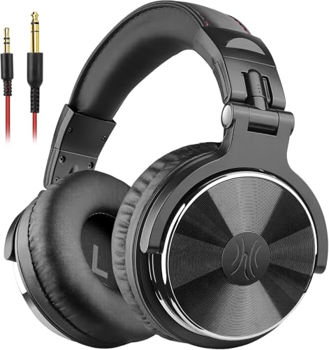 OneOdio Kopfhörer, kabelgebunden, DJ, Piano, Gitarre mit Mikrofon, Hi-Res Audio, extra Bass, leicht, Komfort, faltbar, Kopfhörer mit Share-Port, 2 Kabel – Headset für PC Studio Monitor AMP Pro-10 Bild 1