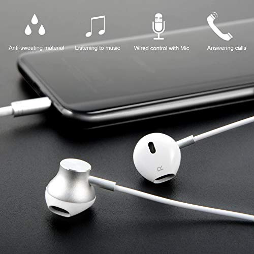 GAMURRY Kabelgebundene In Ear 3,5 mm Klinke Kopfhörer, Stereo Ohrhörer mit Mikrofon & Fernsteuerung Bass-Sound Ohrhörer, HD-Anrufe, Geräuschunterdrückung, Für Android Iso Windows, Smartphones, MP3 Bild 2