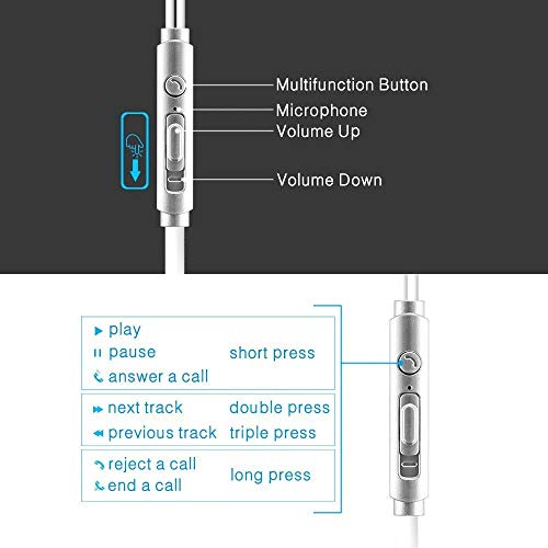 GAMURRY Kabelgebundene In Ear 3,5 mm Klinke Kopfhörer, Stereo Ohrhörer mit Mikrofon & Fernsteuerung Bass-Sound Ohrhörer, HD-Anrufe, Geräuschunterdrückung, Für Android Iso Windows, Smartphones, MP3 Bild 3