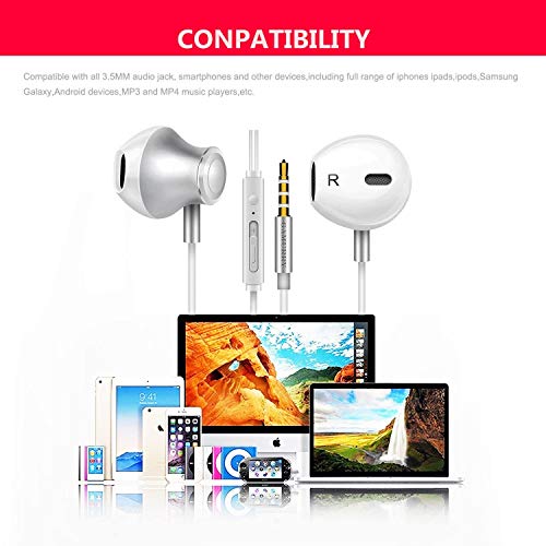 GAMURRY Kabelgebundene In Ear 3,5 mm Klinke Kopfhörer, Stereo Ohrhörer mit Mikrofon & Fernsteuerung Bass-Sound Ohrhörer, HD-Anrufe, Geräuschunterdrückung, Für Android Iso Windows, Smartphones, MP3 Bild 5