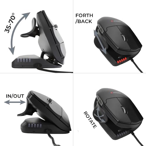 Contour Unimouse | Preisgekrönte ergonomische Computermaus mit Daumenauflage | Kabelmaus | Vertikale Maus für Linkshänder | Anpassbarer Winkel 35-70 Grad | 6 Tasten + Scroll-Rad | Für Windows + Mac Bild 5