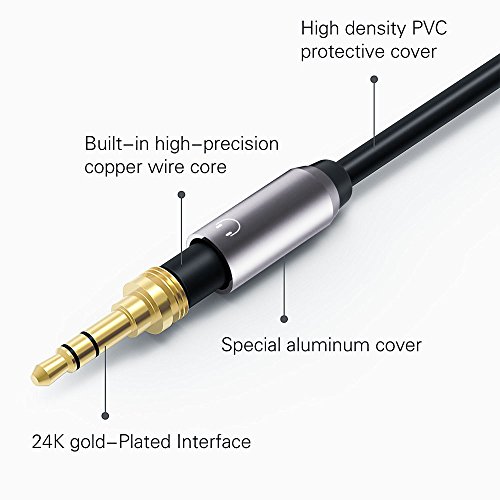 MillSO Audio Splitter Kabel Headset Adapter 3.5mm Buchse auf Klinkenstecker (Headset und Mikrofon) für PS4 Gaming Kopfhörer, Tablet, Notebook oder PC - Grau Bild 3