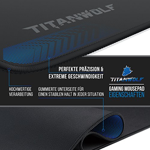 Titanwolf - Gaming Mauspad - 900 x 400 x 4mm - XXL Mousepad - Tischunterlage extra großes Mauspad Motiv - verbessert Präzision und Geschwindigkeit Bild 3