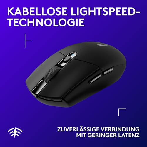 Logitech G G305 LIGHTSPEED kabellose Gaming-Maus mit HERO 12K DPI Sensor, Wireless Verbindung, 6 programmierbare Tasten, 250 Stunden Akkulaufzeit, Leichtgewicht, PC/Mac - Schwarz Bild 3