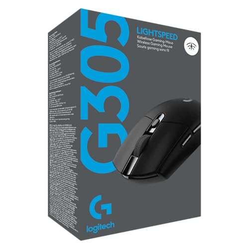 Logitech G G305 Lightspeed kabellose Gaming-Maus mit Hero 12K DPI Sensor, Wireless Verbindung, 6 programmierbare Tasten, 250 Stunden Akkulaufzeit, Leichtgewicht, PC/Mac - Schwarz Bild 2