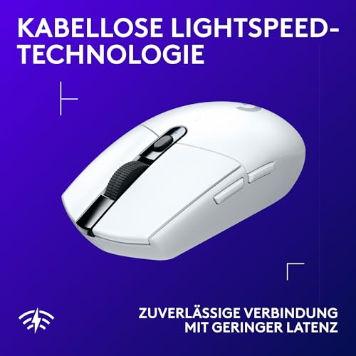Logitech G G305 LIGHTSPEED kabellose Gaming-Maus mit HERO 12K DPI Sensor, Wireless Verbindung, 6 programmierbare Tasten, 250 Stunden Akkulaufzeit, Leichtgewicht, PC/Mac - Weiß Bild 3
