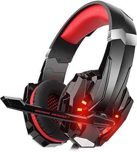 DIZA100 Gaming Headset for PS4 Xbox One PC, Gaming Headphones with Microphone, LED Light Bass Surround, Aluminium Housing for Computer, Laptop, Mac, Nintendo, Switch Games Bild 1