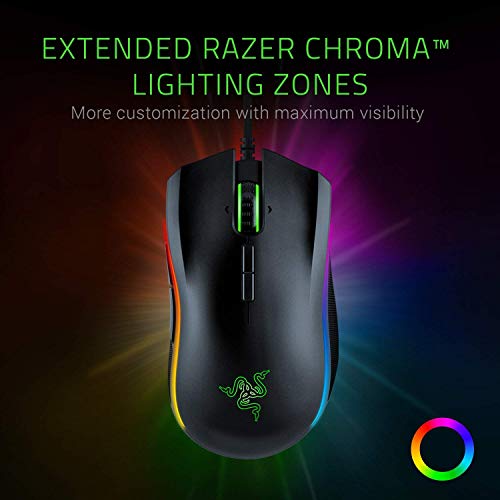 Razer Mamba Elite - Kabelgebundene Gaming Maus mit Chroma RGB Beleuchtung für PC / Mac (Optischer 5G-Sensor, mechanische Switches, 9 programmierbare Tasten) Schwarz Bild 5