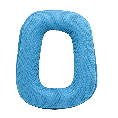 Ersatz Ohrpolster für Logitech G35 G935 G933S G933 G930 G635 G633S G633 G533 G433 G432 G431 G430 G332 G233 G231 G230 Gaming Kopfhörer von MMOBIEL - Mesh Gewebe Kopfhörer Ohrpolster - Blau Bild 3