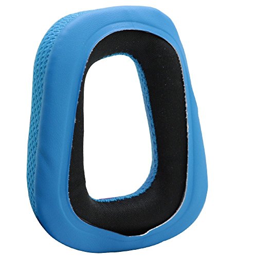 Ersatz Ohrpolster für Logitech G35 G935 G933S G933 G930 G635 G633S G633 G533 G433 G432 G431 G430 G332 G233 G231 G230 Gaming Kopfhörer von MMOBIEL - Mesh Gewebe Kopfhörer Ohrpolster - Blau Bild 4