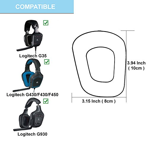 Ersatz Ohrpolster für Logitech G35 G935 G933S G933 G930 G635 G633S G633 G533 G433 G432 G431 G430 G332 G233 G231 G230 Gaming Kopfhörer von MMOBIEL - Mesh Gewebe Kopfhörer Ohrpolster - Blau Bild 6