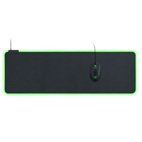 Razer Goliathus Extended Chroma - Extra große weiche XXL Gaming Maus-Matte mit RGB Beleuchtung (Kabelhalterung, Stoff-Oberfläche, gesteppter Rand, optimiert für alle Mäuse) Schwarz Bild 1