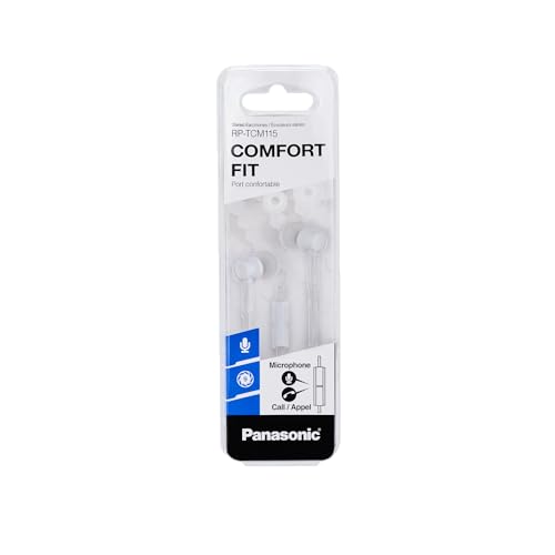 Panasonic RP-TCM115E-W In-Ear Kopfhörer - Headset, Mobiletelefonie, wechselbare Pass-Stücke (S/M/L), weiß, 3.5mm Jack Bild 5