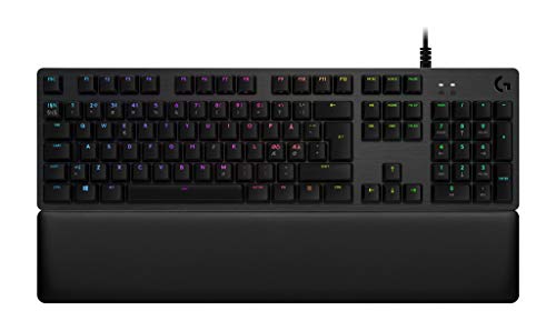 Logitech G513 mechanische Gaming-Tastatur, GX Blue Clicky Switches, RGB-Beleuchtung, USB-Durchschleife, Handballenauflage mit Memory Foam, Aluminium-Gehäuse, Deutsches QWERTZ-Layout - Carbon/Schwarz Bild 1