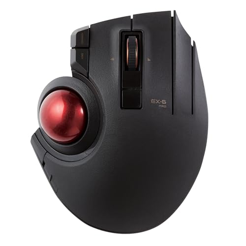 ELECOM Trackball Kabellos, Ergonomische Maus, 3 Geräteanschluss, Kabelgebunden (USB), Bluetooth, Daumensteuerung, Kompatibel für PC, Laptop, Mac, Windows, macOS, EX-G Pro Bild 1