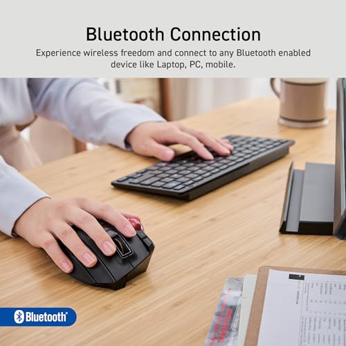ELECOM Trackball Kabellos, Ergonomische Maus, 3 Geräteanschluss, Kabelgebunden (USB), Bluetooth, Daumensteuerung, Kompatibel für PC, Laptop, Mac, Windows, macOS, EX-G Pro Bild 4