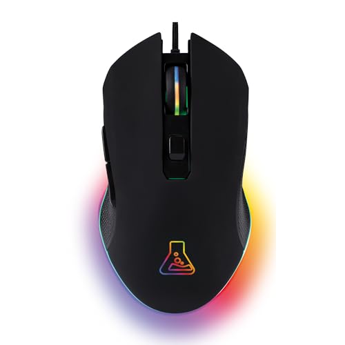THE G-LAB Kult Helium USB-Gamer-Maus mit Kabel - Optischer Sensor mit 800 bis 6400 DPI, 7-farbige LED-Hintergrundbeleuchtung, 6 Tasten - PC Mac Xbox One PS5 (Kabelgebunden) Bild 1