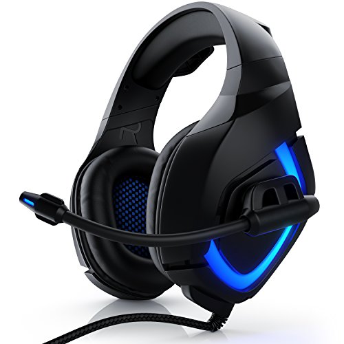 CSL - USB Gaming PC Headset mit Mikrofon - Kabelfernbedienung Externe Soundkarte - Mikrofon flexibel einklappbar - für Gaming Musik Internet-Telefonie - LED-Beleuchtung - für PC Mac Bild 1