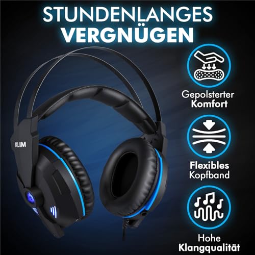 KLIM Impact V2 - Gaming Headset und Mikro USB - 7.1 Surround-Sound + Isolation - Hochqualitativer Klang + PS5 Headset mit Klangvolle Bässe - Für PC, PlayStation, Videospiele Bild 2