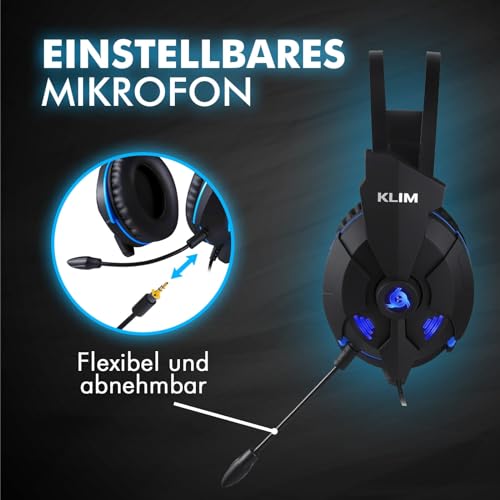 KLIM Impact V2 - Gaming Headset und Mikro USB - 7.1 Surround-Sound + Isolation - Hochqualitativer Klang + PS5 Headset mit Klangvolle Bässe - Für PC, PlayStation, Videospiele Bild 6