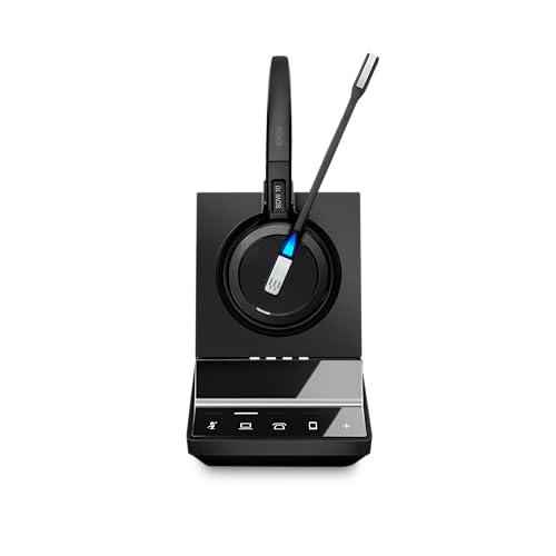 Sennheiser SDW 5015 (506592) einseitiges drahtloses DECT Super Breitband Headset für Schreibtisch Telefon & Softphone/PC Anschluss Dual Mikrofon Ultra Noise Canceling, schwarz Bild 1