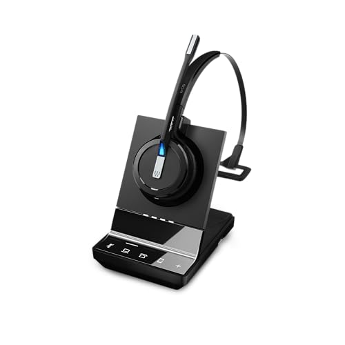 Sennheiser SDW 5015 (506592) einseitiges drahtloses DECT Super Breitband Headset für Schreibtisch Telefon & Softphone/PC Anschluss Dual Mikrofon Ultra Noise Canceling, schwarz Bild 4