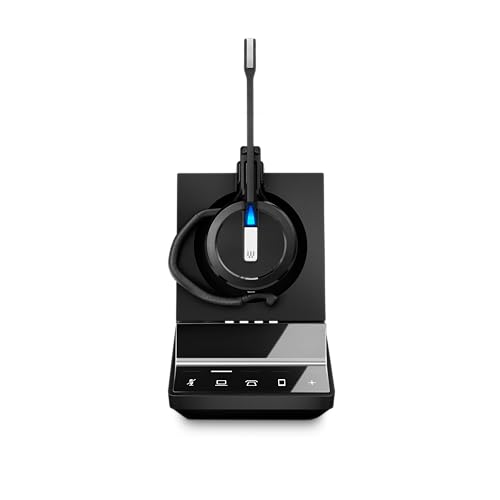 Sennheiser SDW 5015 (506592) einseitiges drahtloses DECT Super Breitband Headset für Schreibtisch Telefon & Softphone/PC Anschluss Dual Mikrofon Ultra Noise Canceling, schwarz Bild 5