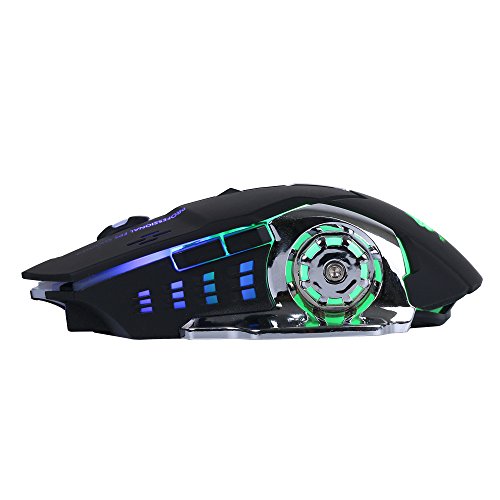 Wiederaufladbare Wireless PC Gaming Maus - Mit Ruhe klick, 3 Einstellbare DPI - GM08 Schwarz Bild 6