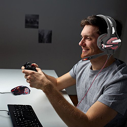 Gaming Maus Verdrahtete, Optische SpielmäUse Mit 6 Tasten, 4 Hintergrundbeleuchtungen, Ergonomische Griffe Und 4 DPI Einstellstufen FüR PC, Laptop Und Mac - GM05 Schwarz Bild 6