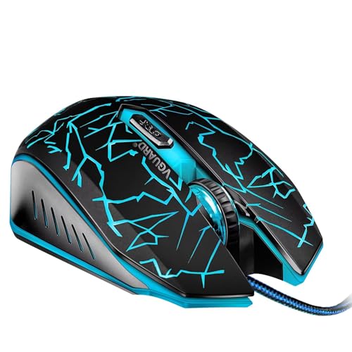 VGUARD Gaming Maus, Wired Hohe Präzision Optische Professionelle Wired Gaming Maus mit 6 Tasten/7-Modi LED Design für pro Gamer - Schwarz Bild 5