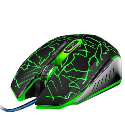 VGUARD Gaming Maus, Wired Hohe Präzision Optische Professionelle Wired Gaming Maus mit 6 Tasten/7-Modi LED Design für pro Gamer - Schwarz Bild 6